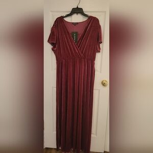 See N Be Seen Purple/pink Velvet Maxi Dress NWT